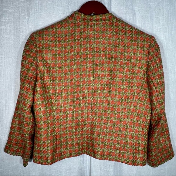 Evan Picone Houndstooth Tweed Open Front Blazer Size 10P - Picture 7 of 8
